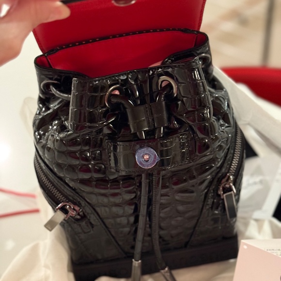 Christian Louboutin Explorafunk Small Croc-Effect Patent-Leather Backpack main image 9